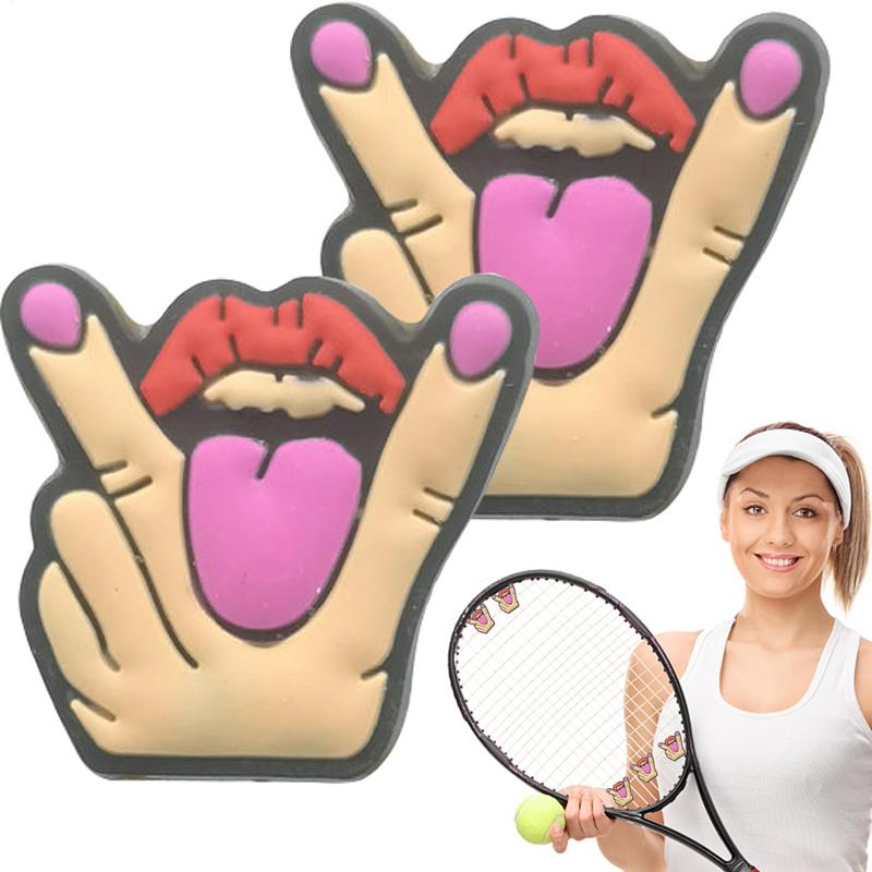 Racket Vibration Dampener - Raket tenis kartun, 2 buah peredam