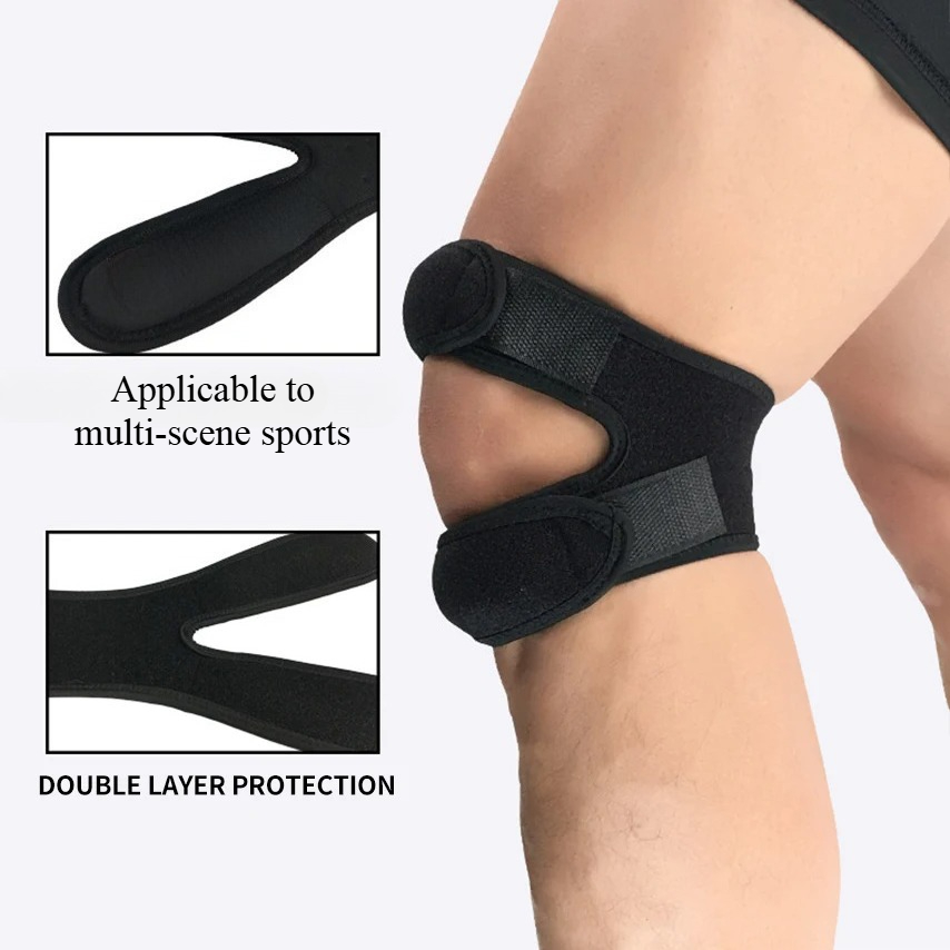 Knee Brace Badminton - Penyangga Lutut Elastis dengan Bantalan Tekanan,